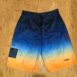 Vintage FUBU Color Block Board Shorts - Size Waist 34